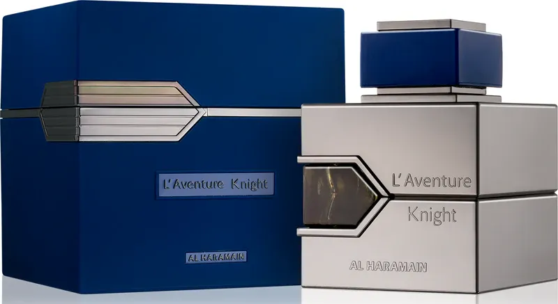 Al Haramain L'Aventure Knight perfume bottle and presentation box
