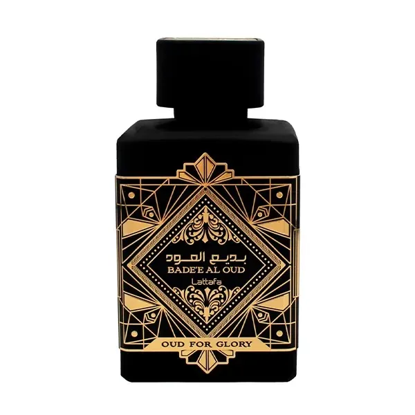 Lattafa Bade’e Al Oud Oud for Glory perfume bottle and presentation box