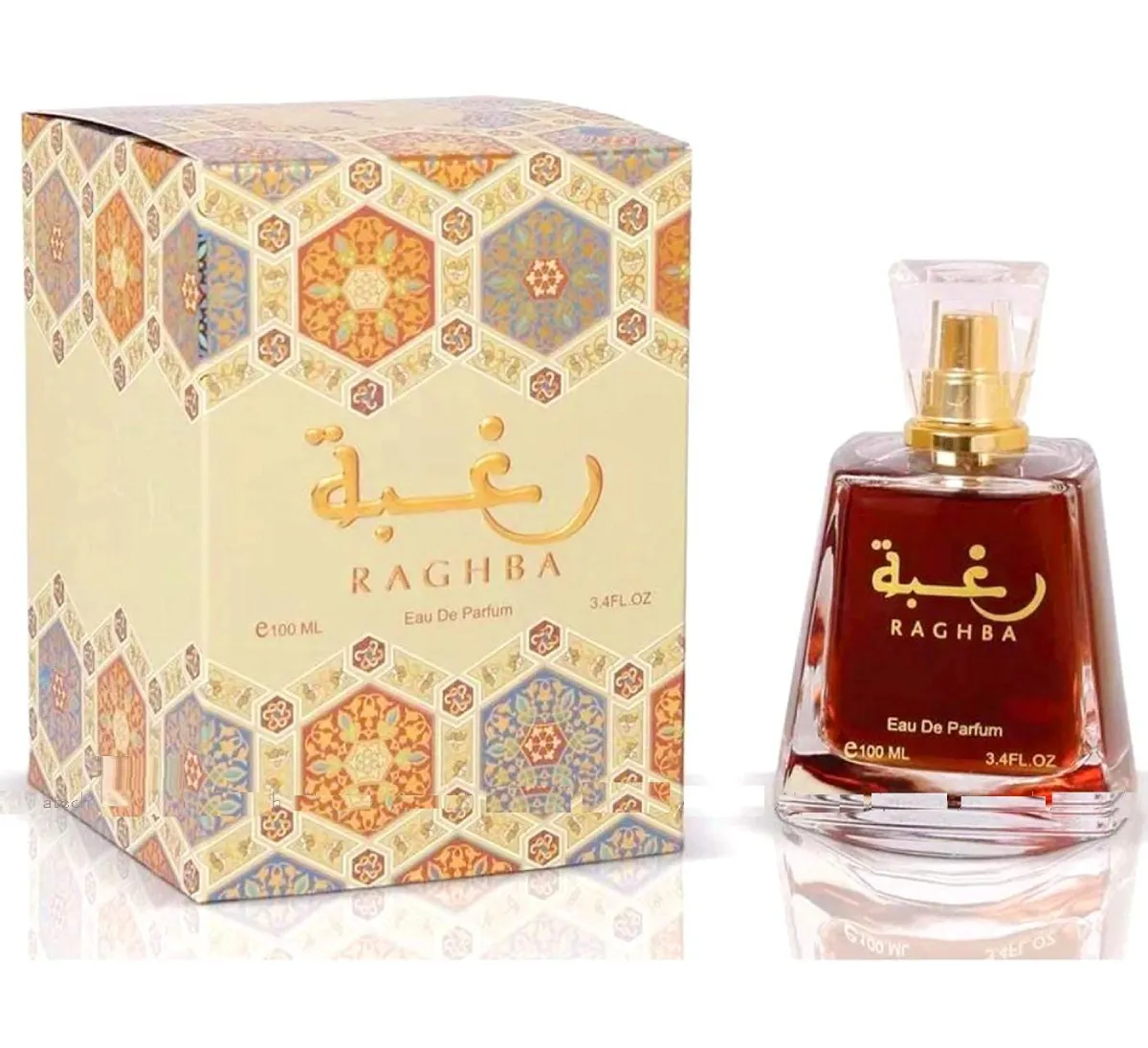 Lattafa Raghba Eau de Parfum bottle and box