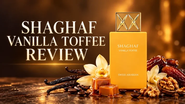 Swiss Arabian Shaghaf Vanilla Toffee bottle with vanilla, toffee and coffee